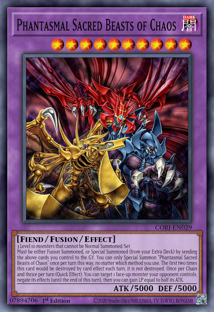 The Chaotic Phantasmal Sacred Beasts - CORI EN029 - Secret Rare - NM
