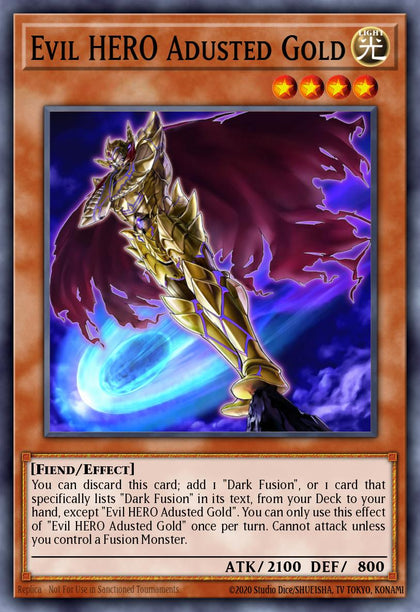 Evil HERO Adusted Gold - RA04-EN029 - Quarter Century Secret Rare - NM