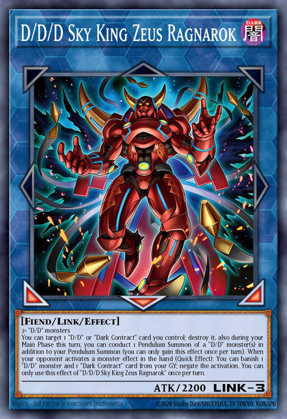 D/D/D Sky King Zeus Ragnarok - DOOD-EN049 - Secret Rare - NM