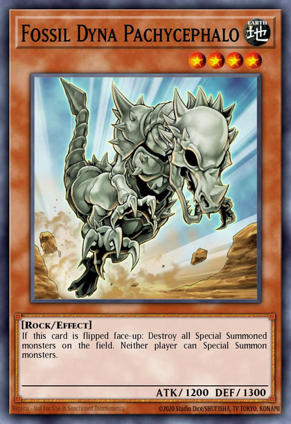 Fossil Dyna Pachycephalo - MGED-EN008 - Premium Gold Rare - NM