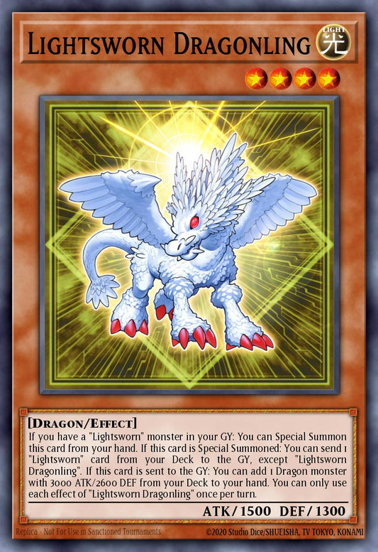 Lightsworn Dragonling - LEDE-EN023 - Quarter Century Secret Rare - NM
