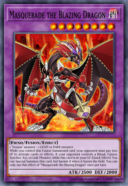 Masquerade the Blazing Dragon - RA02-EN022 - Quarter Century Secret Rare - NM